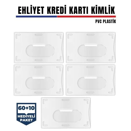 Transformacion 60+10 Adet Paket Ehliyet Ve Kimlk Kart Koruyucu