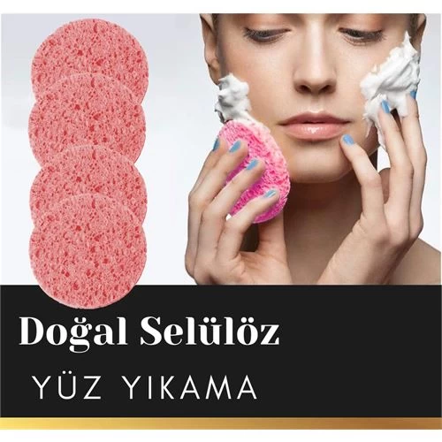 Transformacion 48+8 Adet Doğal Selülöz Yüz Yıkama Cilt Temizlik Süngeri