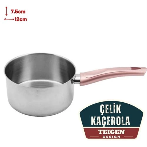Transformacion 12+2 Adet Teigen Çelik Kaçerola 12 Cm Paslanmaz