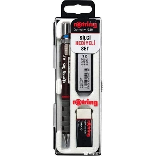 Rotring Silgi Hediyeli Set 07 mm Bordo