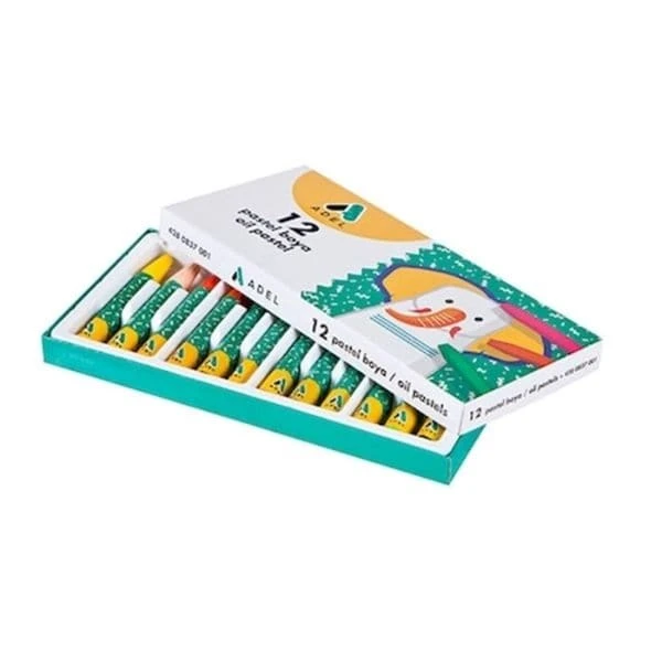 Adel Pastel Boya Karton Kutu Köşeli 12li