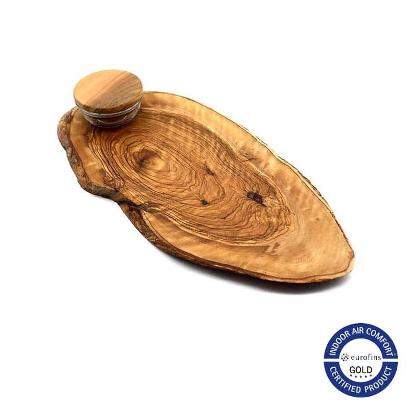 Woodprovence Doğal Formlu Sosluklu Sunum Tahtası