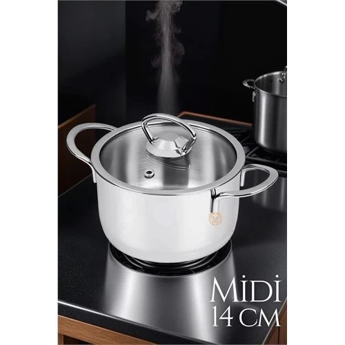 Transformacion 6 Adet Midi Çelik Tencere 14 Cm