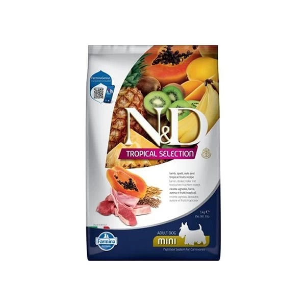 Nd Tropical Selection Kuzu Etli Ve Tropical Meyveli Mini Irk Yetişkin Köpek Maması 1.5 Kg