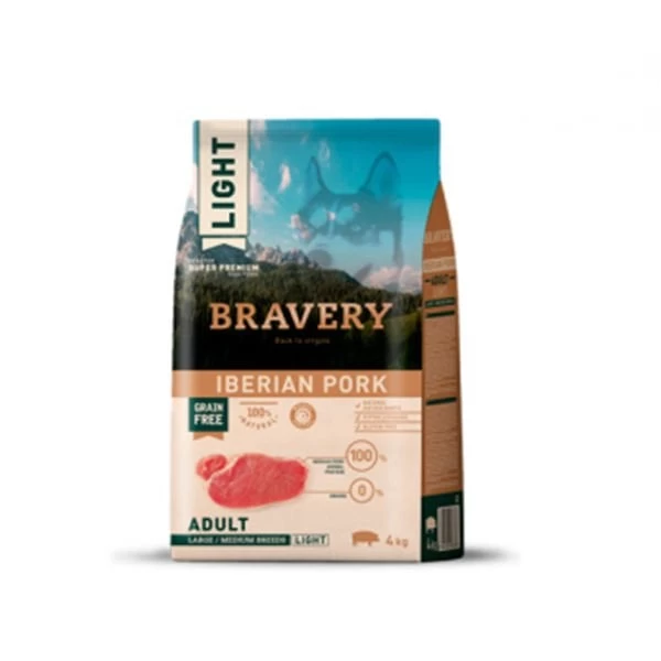 Bravery Iberian Pork Büyük Ve Orta Irk Domuz Etli Tahılsız Light Yetişkin Köpek Maması 12 Kg