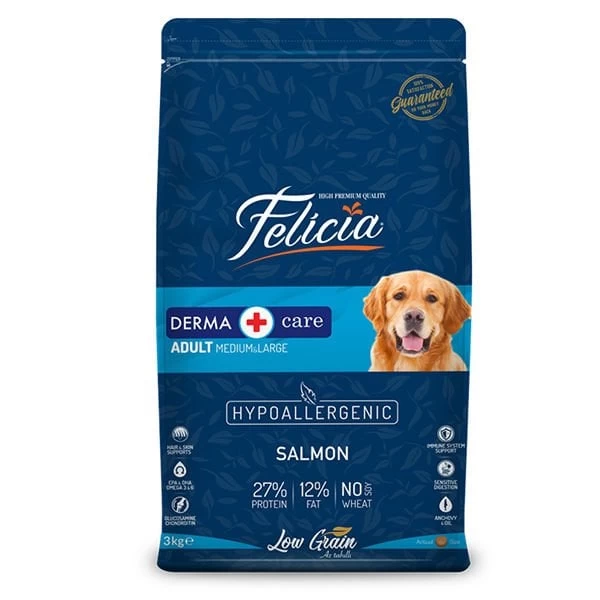 Felicia Düşük Tahıllı Hipoalerjenik Somonlu Orta Ve Büyük Irk Yetişkin Köpek Maması 3 Kg