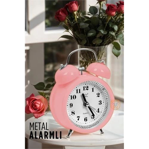 Transformacion Masa Saati Metal Ve Alarmlı Pembe 720132