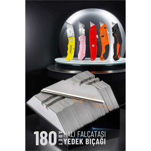 Transformacion 180 Adet Yedek Bıçak Halı Falçatası Katlanabilir Maket Bıçağı