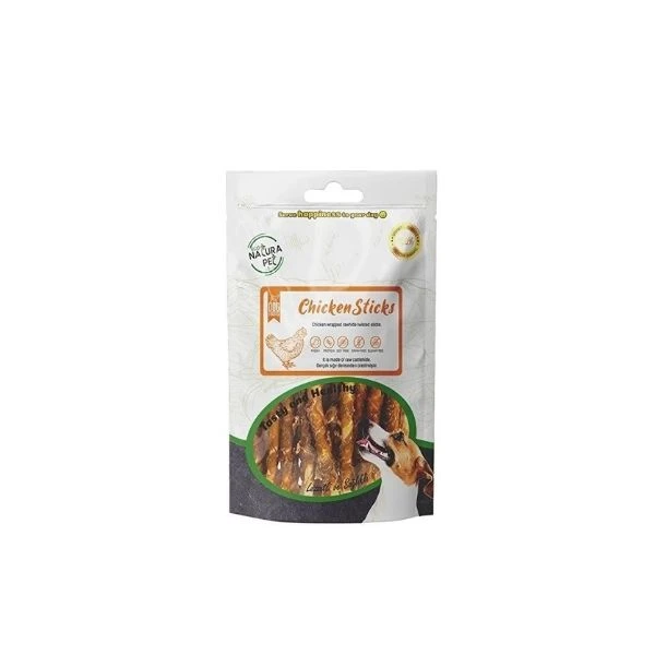 Eco Natura Pet Chicken Sticks - Tavuk Sargılı Kemik Köpek Ödülü 90 Gr