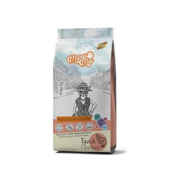 Mamamia Multicolor Chicken Tavuklu Yetişkin Kedi Maması 15 Kg
