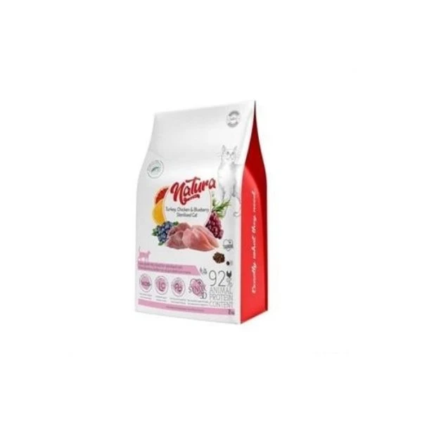 Natura Düşük Tahıllı Tavuk, Hindi & Böğürtlen Kısır Kedi Maması 2 Kg