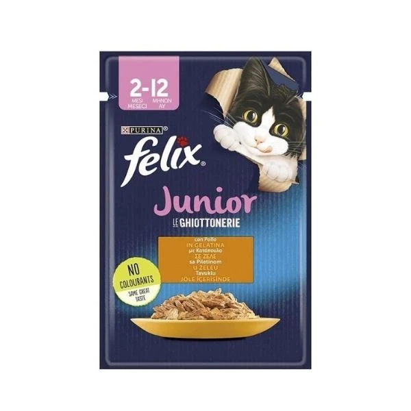 Felix Junior Tavuklu Yavru Kedi Konservesi Pouch 85 Gr