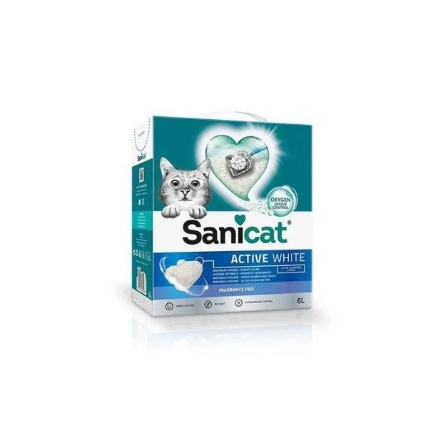 Sanicat Active White Topaklanan Kedi Kumu Kokusuz 6 Lt