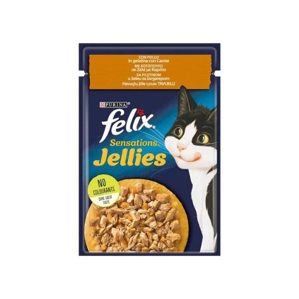 Felix Sensation Tavuklu Havuçlu Yetişkin Kedi Konservesi Pouch 85 Gr