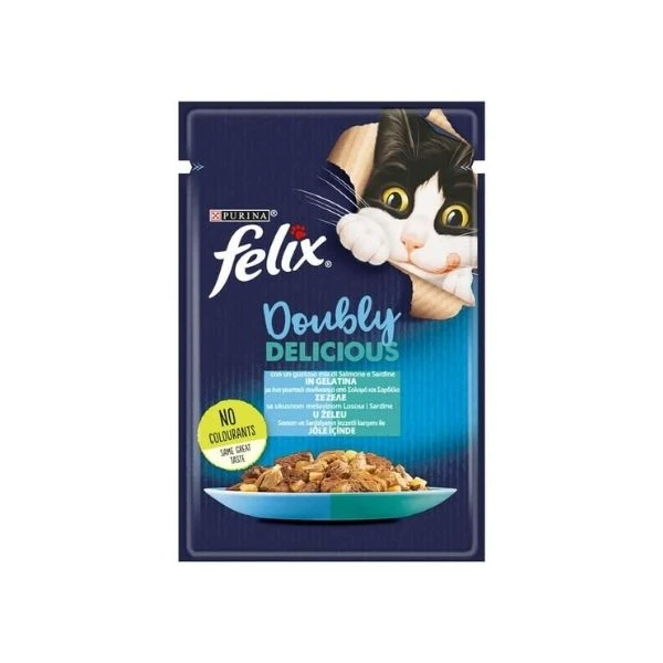 Felix Çifte Lezzet Somon Ve Sardalya Yetişkin Kedi Konservesi Pouch 85 Gr
