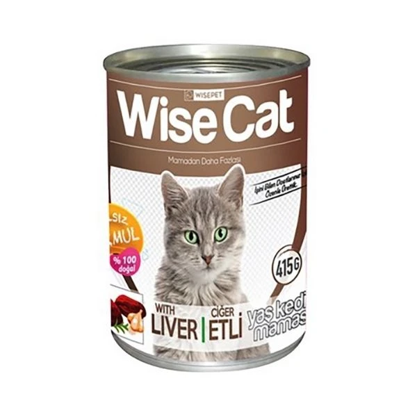 Wise Cat Ciğerli Yetişkin Kedi Konserve Maması 415 Gr