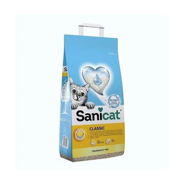 Sanicat Classic Oksijen Kontrollü Kokusuz İnce Taneli Kedi Kumu 10 Lt