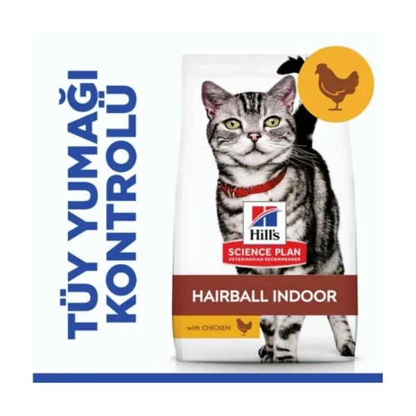 Hill's Feline Hairball & İndoor Yetişkin Kuru Kedi Maması 1,5 Kg