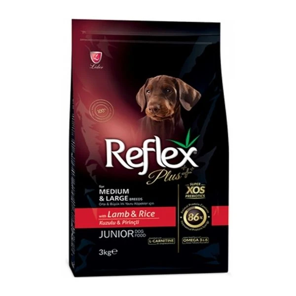 Reflex Plus Kuzu Eti Ve Pirinçli Orta Ve Büyük Irk Yavru Köpek Maması 3 Kg