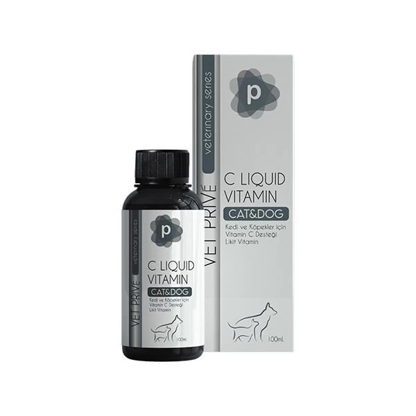 Vet Prive Veterinary C Liquid Kedi Ve Köpekler Için C Vitamini Desteği Likit Vitamin 100 Ml