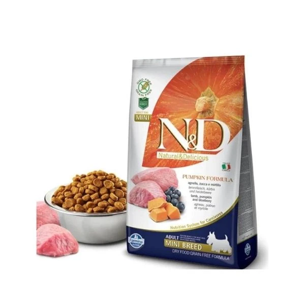 N&d Pumpkin Tahılsız Kuzulu Ve Yaban Mersinli Mini Irk Yetişkin Köpek Kuru Maması 7 Kg