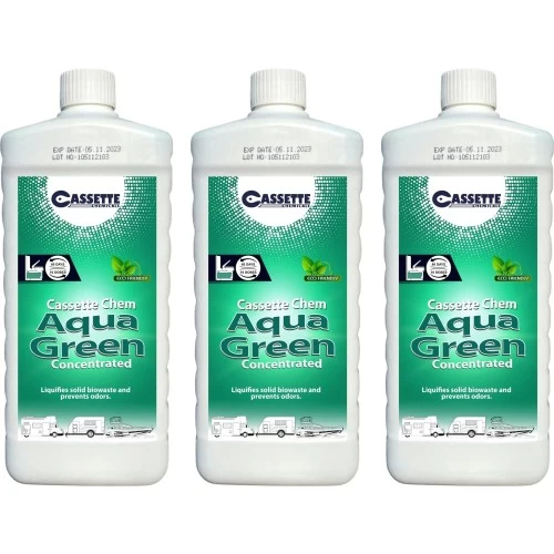 Karavan Tekne Tuvalet Kimyasalı Aqua Green Concentrated Portatif Ve Kasetli Tuvalet Atık Parçalayıcı Koku Giderici 3'lü Avantajlı Paket