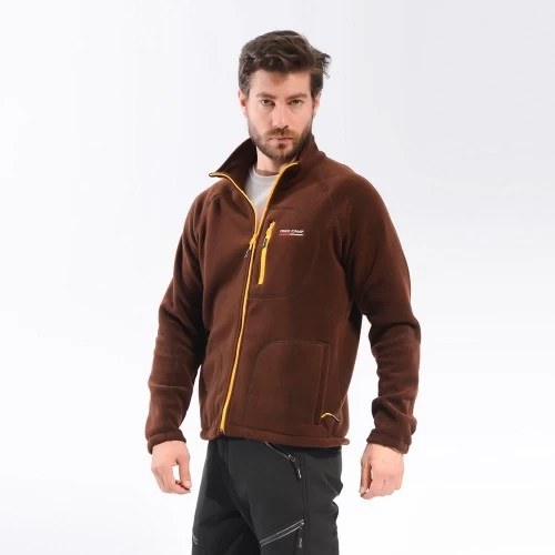 Freecamp Man Full Zipper Fleece Polar-kahverengİ