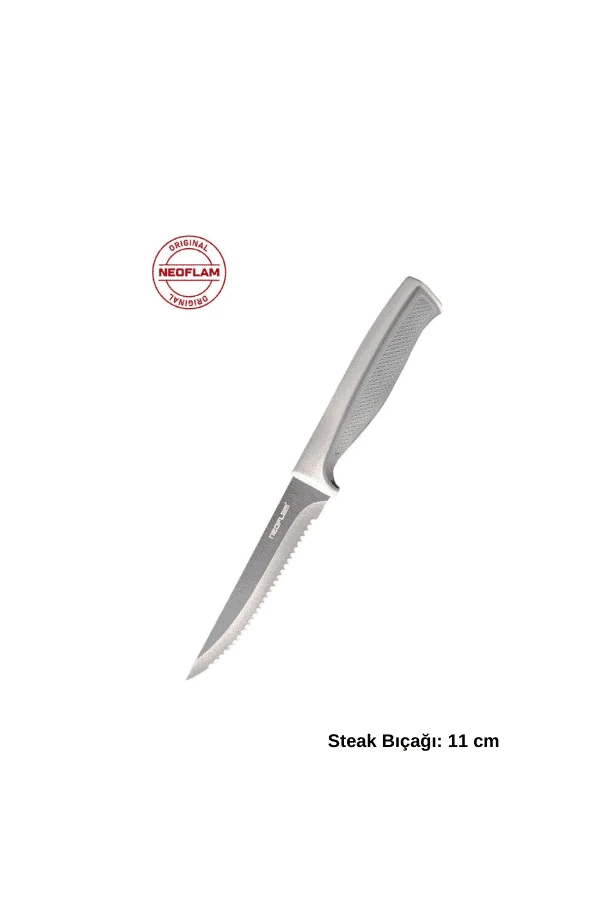 Fika Tırtıklı Steak Bıçağı 11 Cm Gri