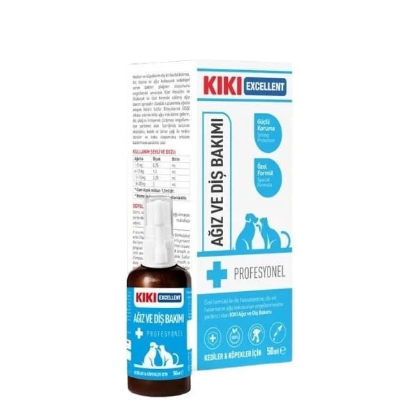 Kiki Excellent Kedi Ve Köpekler Için Ağız Ve Diş Bakım Spreyi 50 Ml