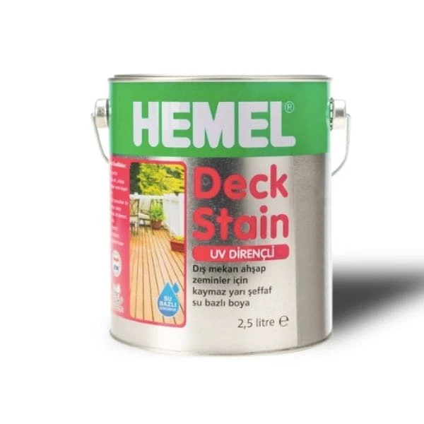 Hemel Dış Mekan Ahşap Zeminler İçin Kaymaz Yarı Şeffaf Vernik Light 2,5 Lt