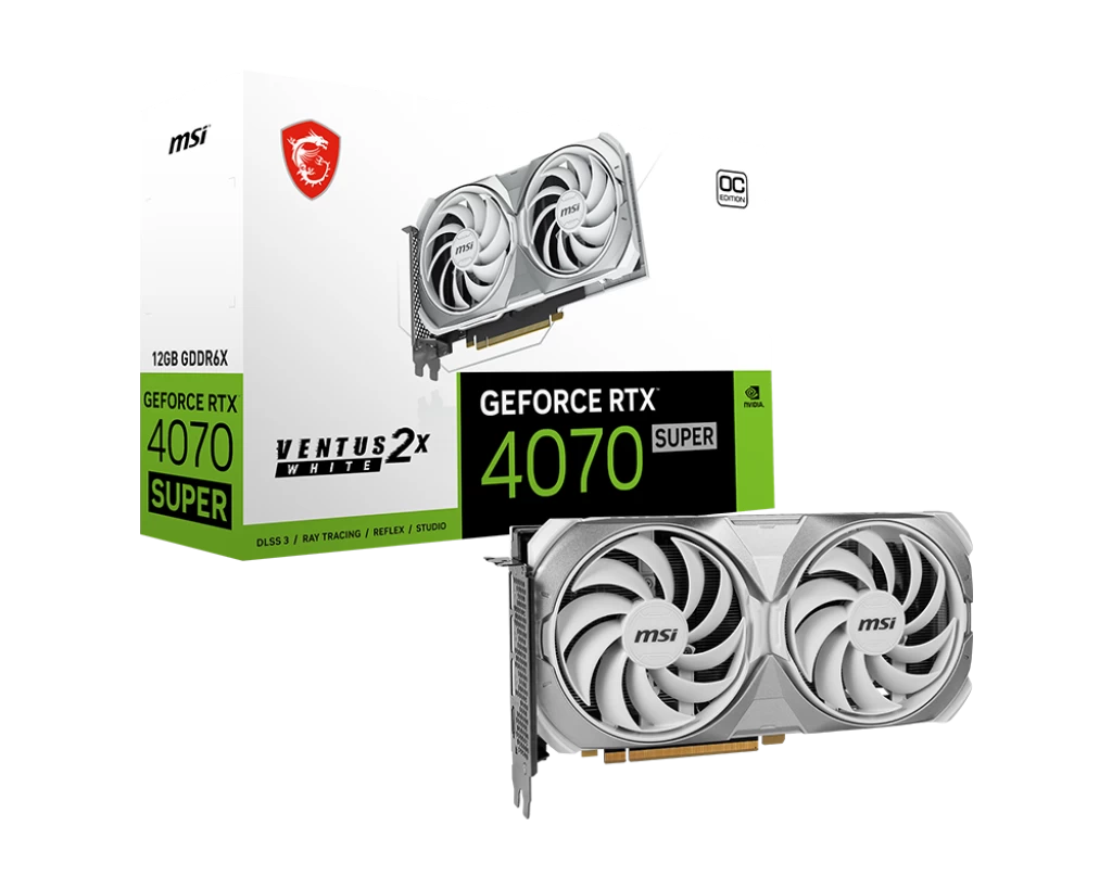 Msi White Geforce Rtx 4070 Super Ventus 2x 12g Oc