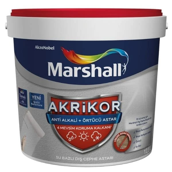 Marshall Akrikor Anti Alkali Örtücü Astar 12,5 Lt