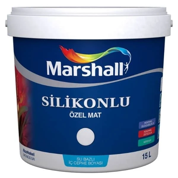 Marshall  Silikonlu Özel Mat Boya Beyaz 7,5 Lt