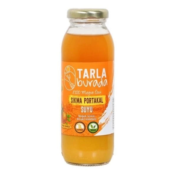 Tarla Burada Sıkma Portakal Suyu 250 Ml 12'li Paket