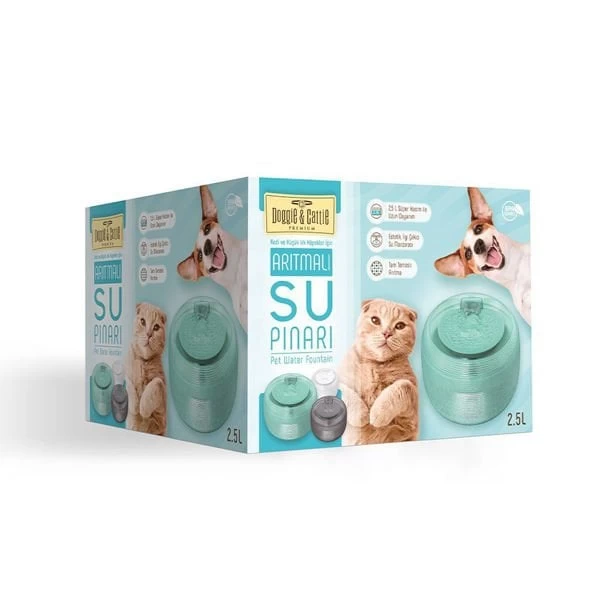 Cattie Kedi Ve Köpek Klasik Model Arıtmalı Su Pınarı Antrasit 1 W 2.5 Lt